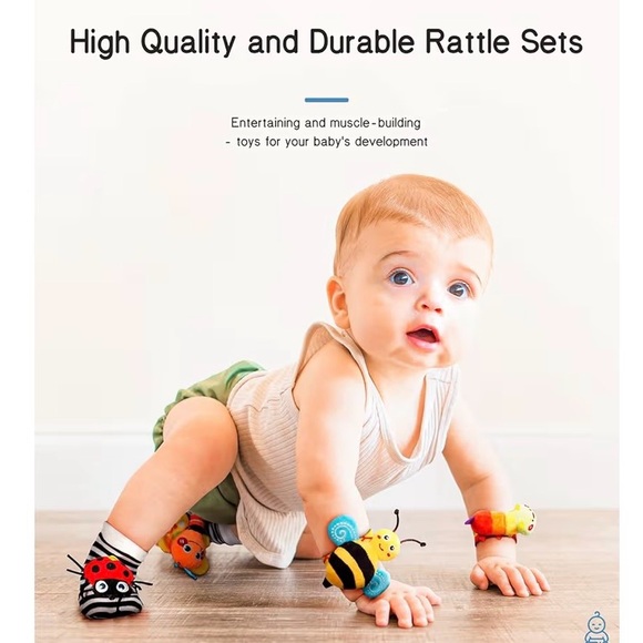 Vibrant Insect-Themed Baby Rattle Set (A166) - Picture 5 of 8